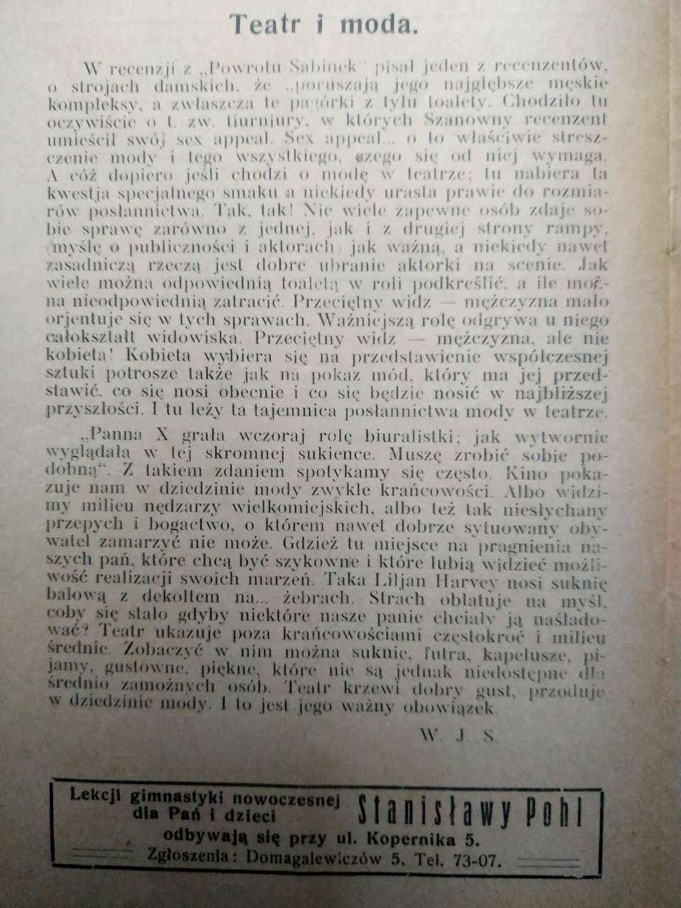 Театральна програмка. Opera lwowska, sezon 1932-1933